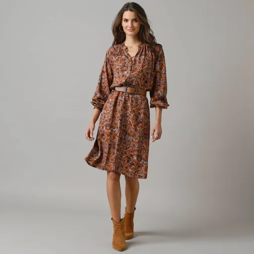 Rochie cămașă cu imprimeu