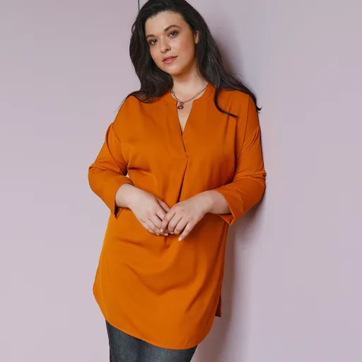 Tunică de culoare solidă cu mâneci 3/4