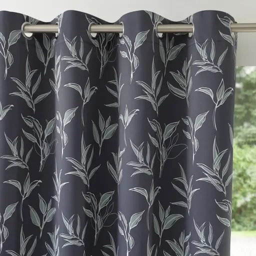 Perdele opace cu imprimeu de frunze