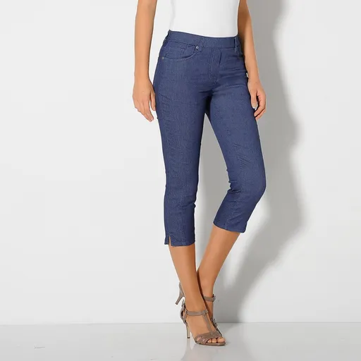 Pantaloni 3/4 stretch cu croială structurată