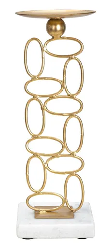 Suport pentru lumanare Bubbles, Mauro Ferretti, Ø 10x27 cm, fier, auriu