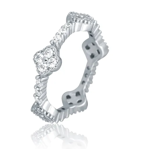 JVD Inel strălucitor din argint cu pietre de zircon SVLR1156XH2BI 60 mm