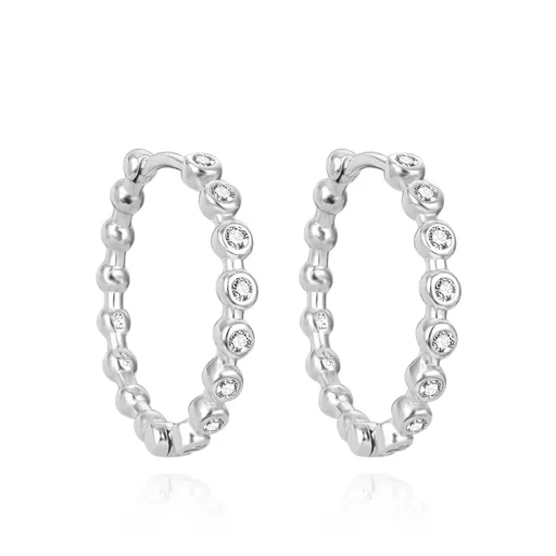 Agato Cercei rotunzi atemporali din argint cu zirconi AGUC3530