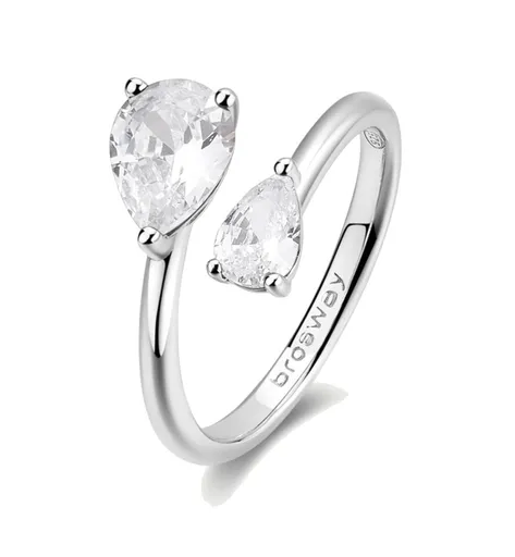 Brosway Inel deschis de argint Infinite White Fancy FIW118 56 mm