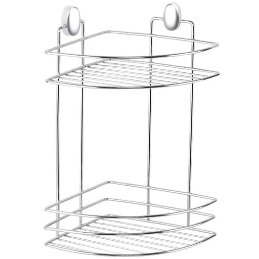 Raft pe colt pentru baie Metalife DKB-716, 18x18x30 cm, 2 nivele, Crom