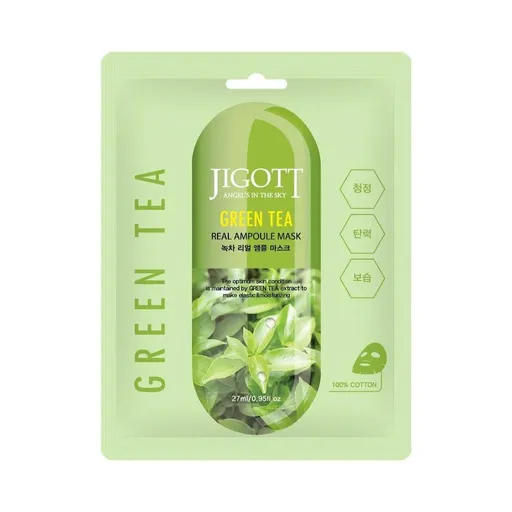 Mască Green Tea Real Ampoule 27ml - Jigott