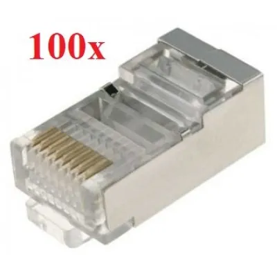 Punga 100 mufe retea FTP / STP cat.6 RJ45 ecranate, 8 contacte, TED500338