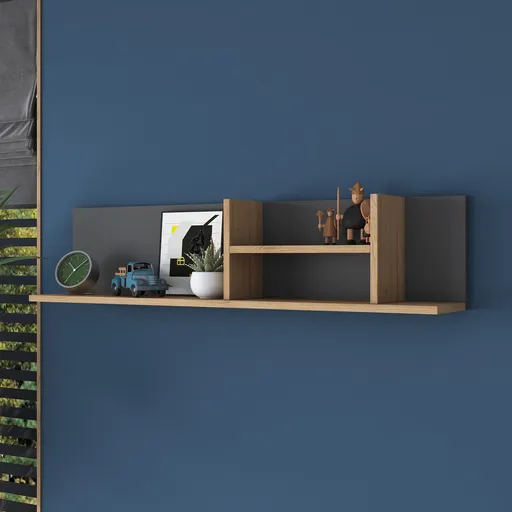 Raft de perete, Hanah Home, AE103, 120x25x19.8 cm, Nuc / Antracit