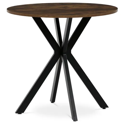 Masă de sufragerie 80 x 80 cm, lemn vechi, maro închis, M