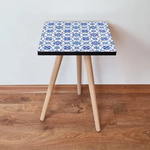 Masuta, Hanah Home, Shp37, 35x42x35 cm, Alb / Bleumarin