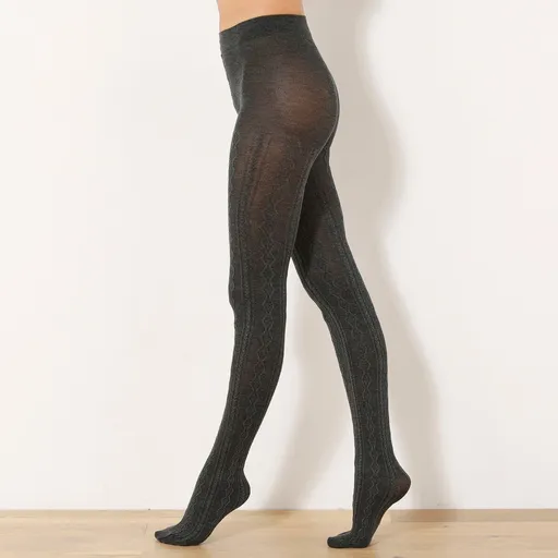 Colanți din bumbac cu model împletitură