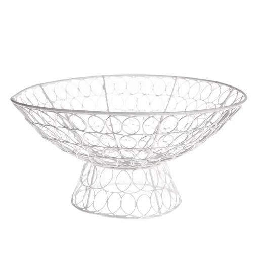 Castron din sârmă metalică, alb