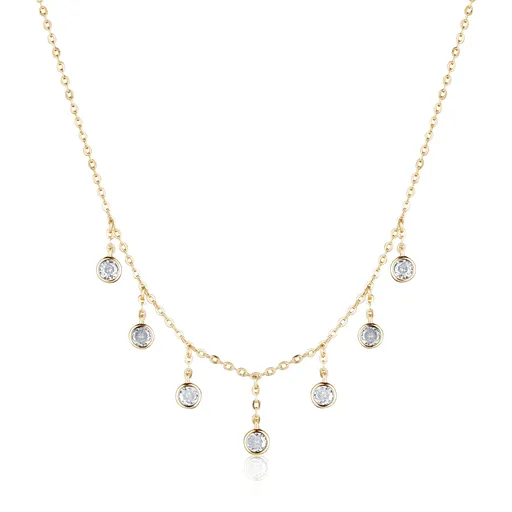 JVD Colier de lux placat cu aur decorat cu pietre de zircon SVLN0552XK5GO45