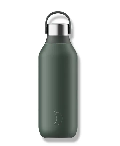 Sticlă termos Chilly's Bottles - verde pădure 500ml, colecția Series 2