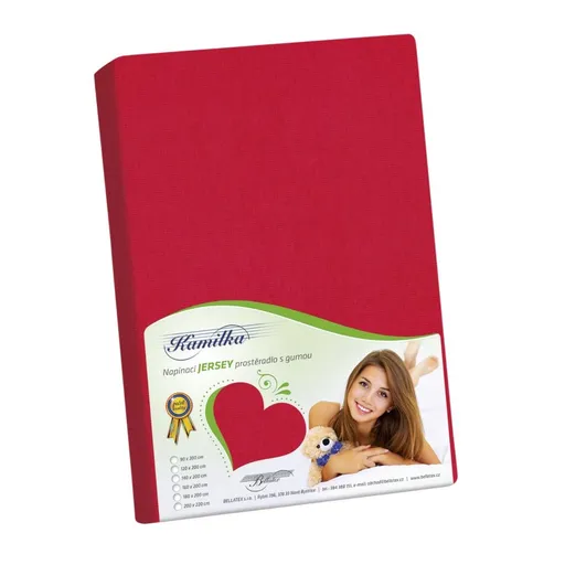 Cearşaf Jersey Kamilka, roşu, roșu, 200 x 220 cm