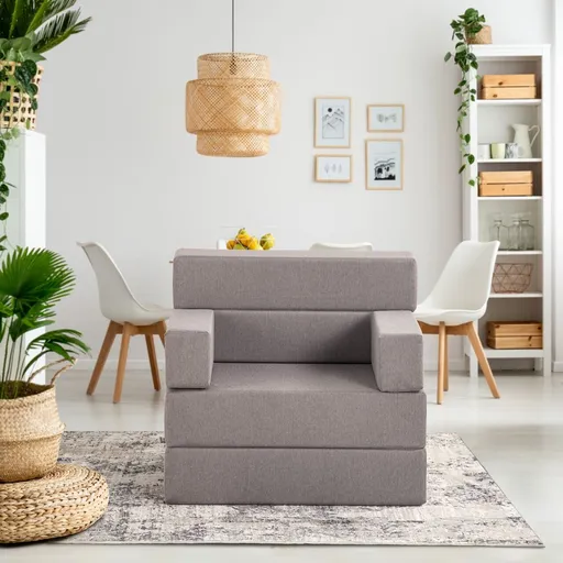 Fotoliu extensibil, Atelier del Sofa, 363SLD1154, Spuma elastica, Gri