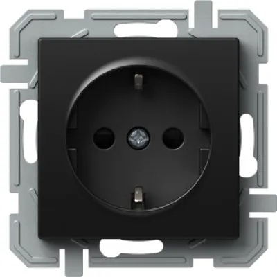 Logiq Priza SCHUKO borne automate 1P 16A Negru, TEM Modul TEM-VQ12BKXO-U