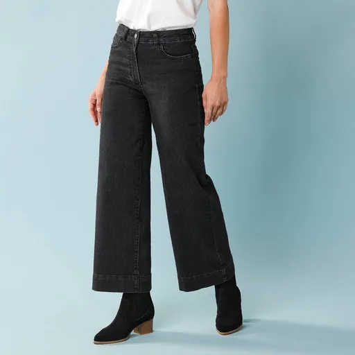 Blugi cu talie înaltă mărimea 7/8, lungimea interioară a piciorului 60 cm