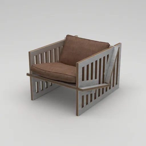 Fotoliu, Hanah Home, Roma, 74x57x92 cm, 100% BIRCH PLYWOOD, Lemn natural