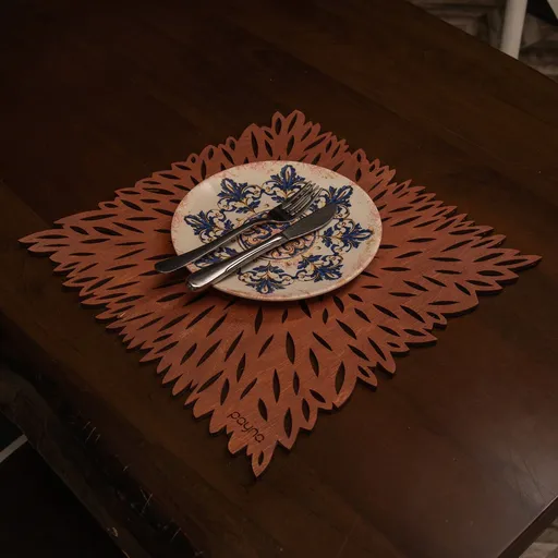 Set de covorașe de masă din lemn, Hermia, 790PYN1136, Dimensiune: 36 x 36 cm (4 bucăți), Roz