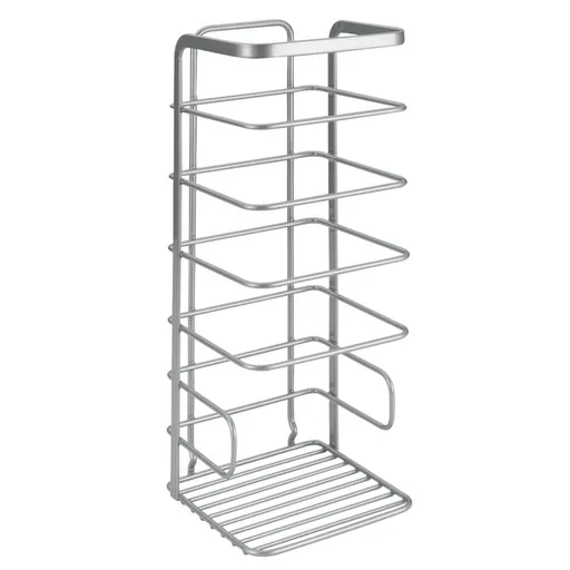 Suport pentru hartie igienica Viva, Metaltex, 13x13x34 cm,  metal/ invelis din polytherm, argintiu