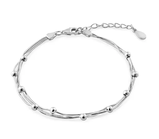 AGAIN Jewelry Brățară triplă din argint pentru femei, tip șarpe AJNR0023