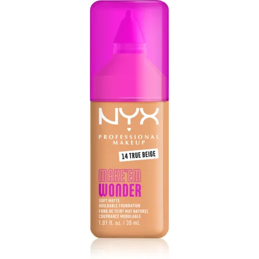 NYX Professional Makeup Make ‘Em Wonder make-up usor matifiant culoare 14 True Beige 30 ml
