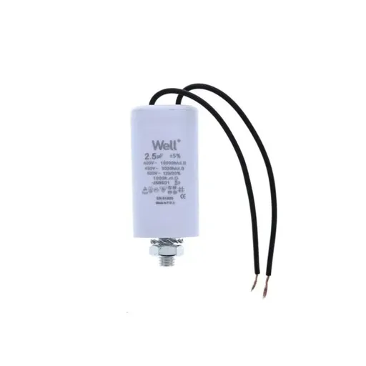 Condensator pornire motor 400V 2.5uF cu fir, Well
