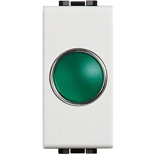 Lampa semnalizare cu difuzor verde 1 modul Living Light N4371V, alb