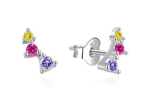 Agato Cercei longitudinali fini cu zircon colorat AGT-E187PC