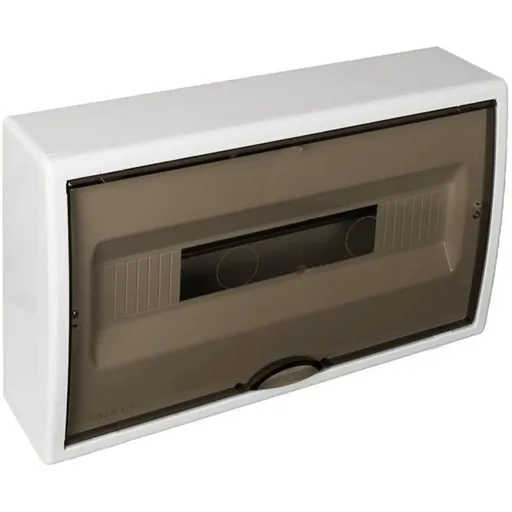 Tablou electric Solera Arelos 8704PF, 18 module, aparent, IP40, 247x409x104 mm, plastic, usa fumurie, cutie alba