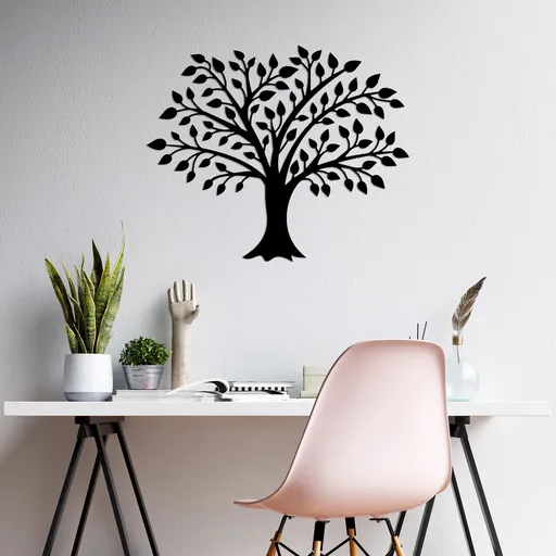 Decoratiune de perete, Tree, Dimensiune: 70 x 57 cm, Negru