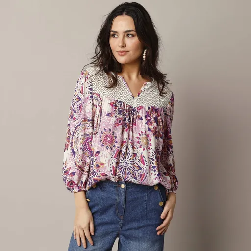 Bluză macramé cu mâneci 3/4