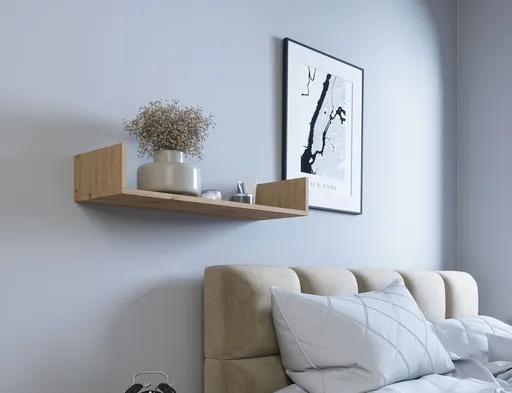 Raft de perete ELTAP, Vissta, 80x25x14 cm, PAL/PVC, stejar