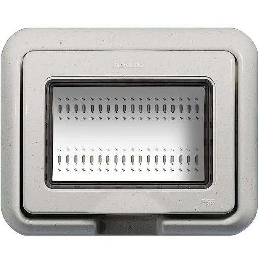 Placa ornament 3 module IP55 Bticino Living Light 24603N, alb