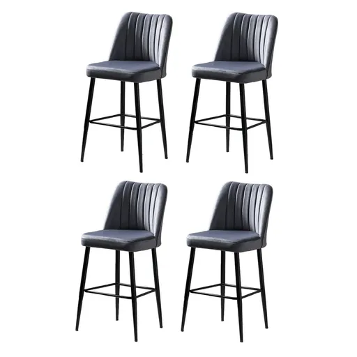Set de scaune de bar Vento Grey and Black, 4buc., gri, 4 buc