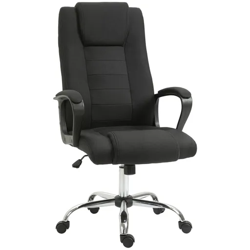 Vinsetto Scaun de Birou Ergonomic, Basculant și Captusit cu Înălțime Reglabilă, 62x76x110-119 cm, Negru | Aosom Romania