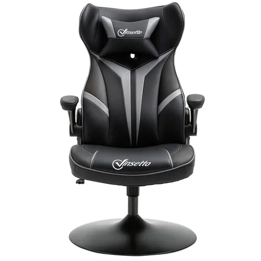 Vinsetto Scaun gamer scaun de joc gaming pivotant la 360° ergonomic înălțime reglabilă brațe rabatabile pernă tăiere incluse înveliș similicuir 67 x 7