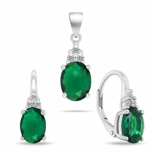 Brilio Silver Set de bijuterii din argint cu zirconii cubice SET293WG (cercei, pandantiv)