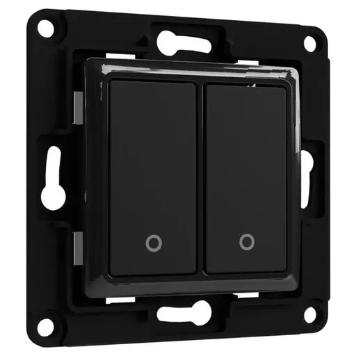 Intrerupator de perete Shelly cu 2 canale pentru releu 3800235266182, negru