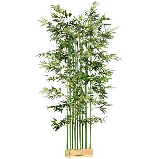HOMCOM Bambus Artificial, Plantă Artificială, Plantă de Decor, Aspect Real, ușor de întreținut, pentru utilizare acasă, înălțime 180 cm, Verde | Aosom