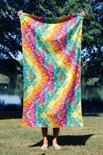 Prosop de plaja, L'essentiel Maison, Geometric Mozaic 90, 90x150 cm, Multicolor