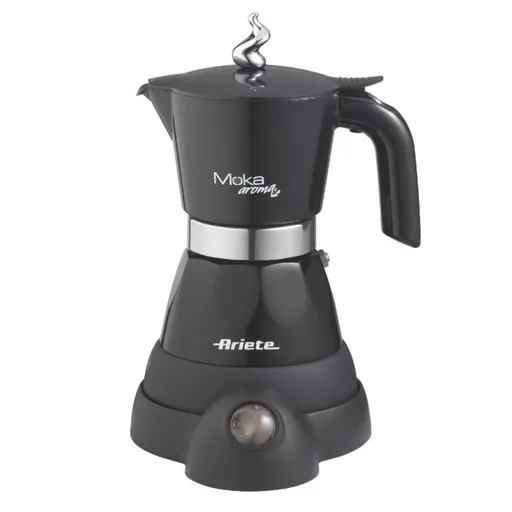 Cafetieră electrica Ariete MOKA AROMA 1358/11, 400W, 4 cesti, Fara fir, Baza rotativa la 360°, Negru