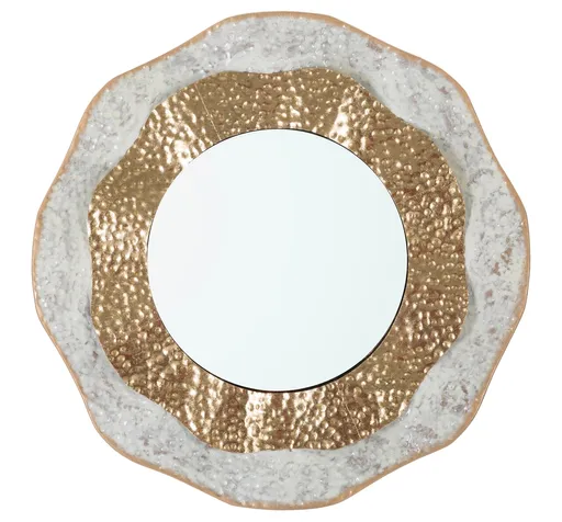 Oglinda decorativa Shai Light, Mauro Ferretti, 54.5 cm, fier, auriu