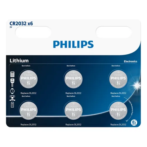 Philips Baterie CR2032 3 V, buton de litiu, 6 buc.