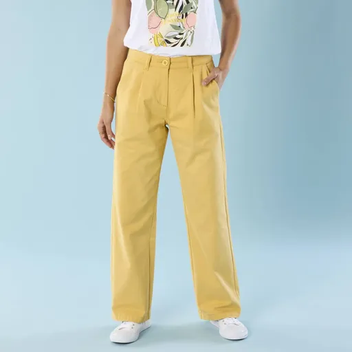 Pantaloni largi din twill pentru o siluetă mai mică