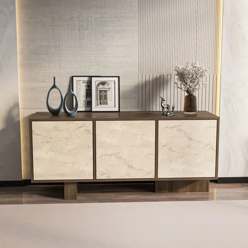 Bufet, Hanah Home, Monaco, 150x51.5x45 cm, Nuc / Travertin