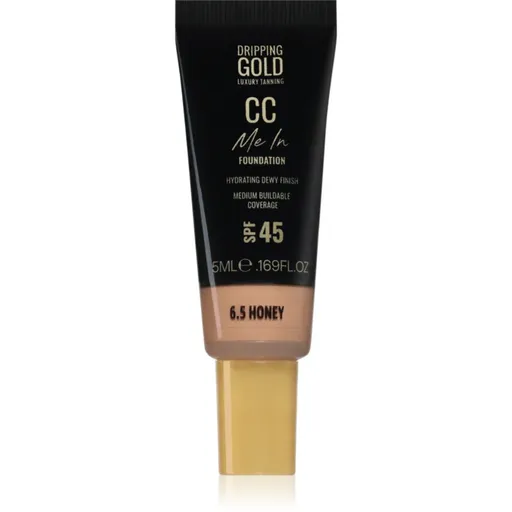 Dripping Gold CC Me In Mini Trial make-up cu textura usoara SPF 45 culoare Honey 6.5 5 ml