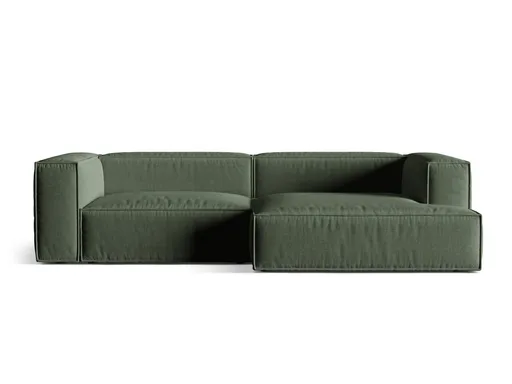 Coltar modular dreapta 4 locuri, Nuria-215, Micadoni Home, 292x147x72 cm, tesatura structurata chenille, verde moss