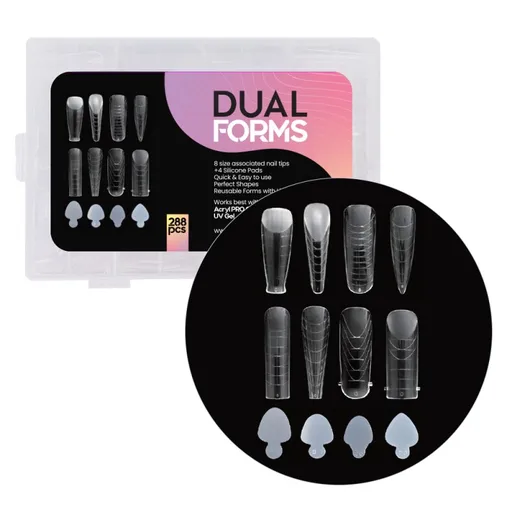 Set Tips Dual Forms 8 modele si French Silicone Pads - 288 buc.